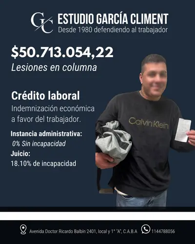 Caso resuelto - $50.713.054 por lesiones en columna